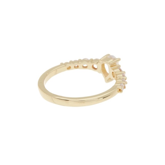 BEAUTIFUL ring! Pear-shaped cubic zirconia crystal in a white gold setting. New! - Picture 3 of 4